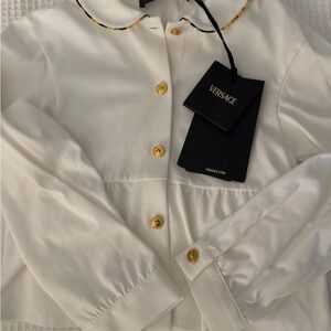 Versace White Shirt with Gold Buttons